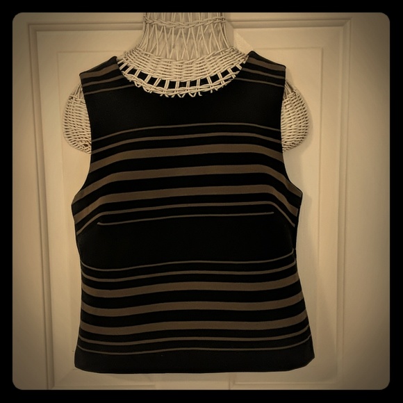 Banana Republic black and brown striped tank top - Picture 2 of 4
